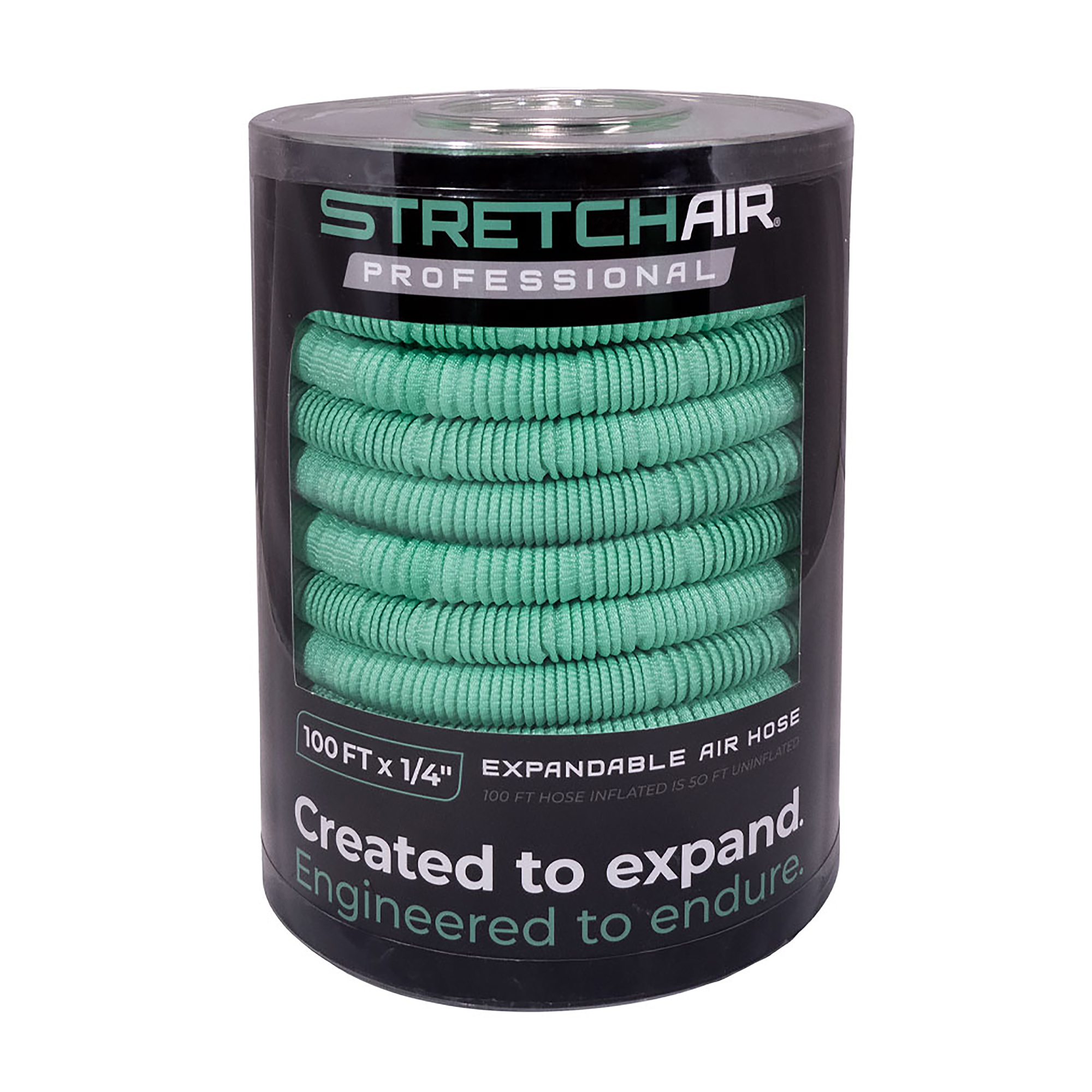 StretchAir, Expandable Air Hose, 1/4in. X 100ft., 300 PSI, Hose Diameter 1/4 in, Hose Length 100 ft, Model# PLP10025XR